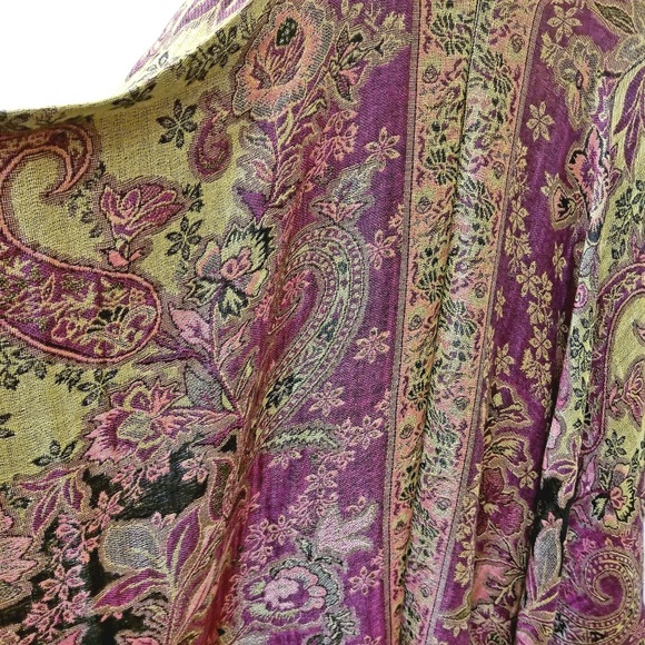 Pashmina and silk kimono jacket. Hand made NWOT - Picture 4 of 5